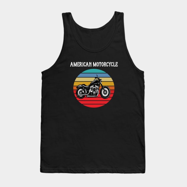 Motorcycle Vintage Sunset Tank Top by JeffDesign